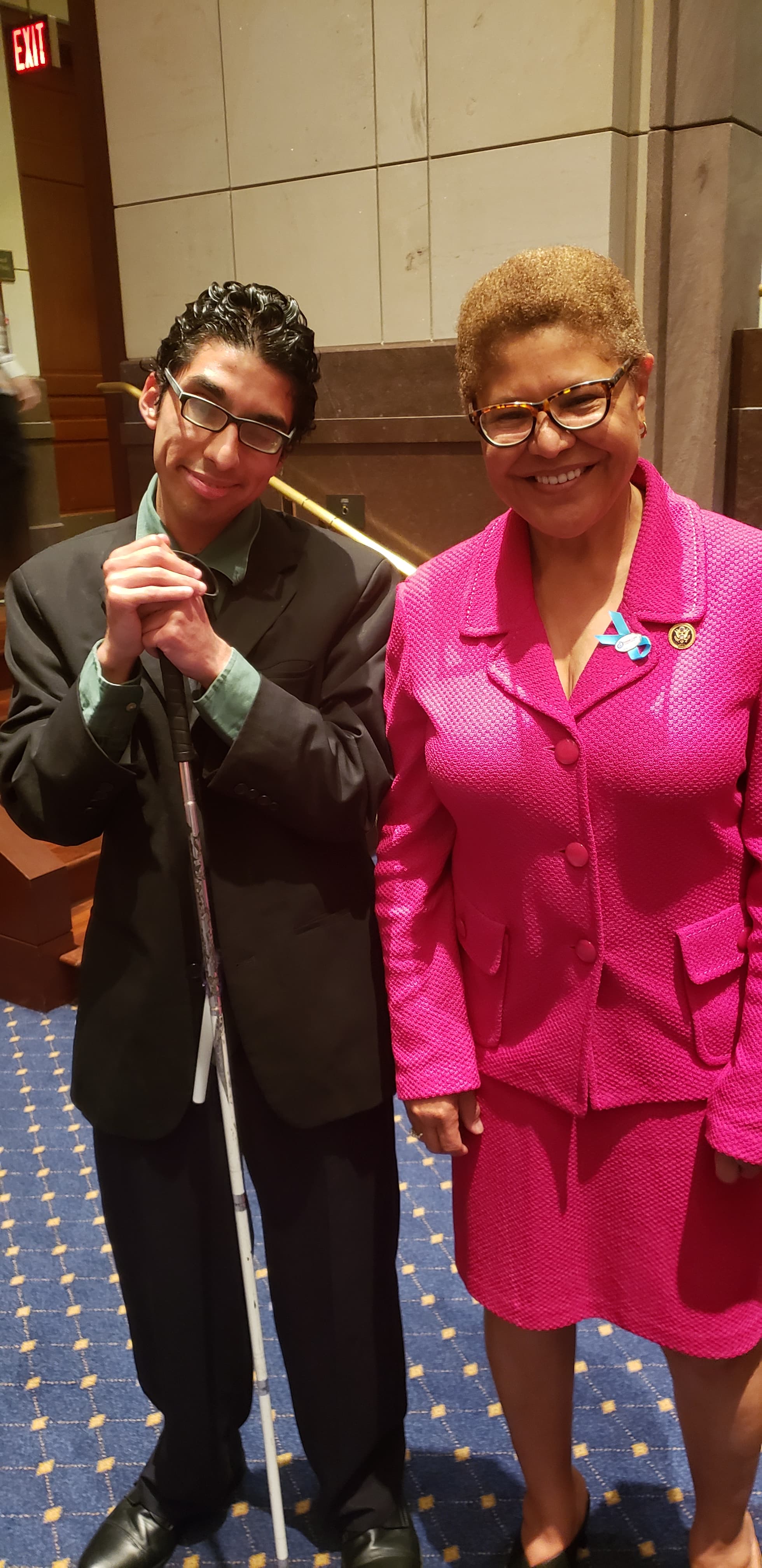 Ricardo Rodriguez with former congress woman karen bass during shadow day in 2019 in DC. .